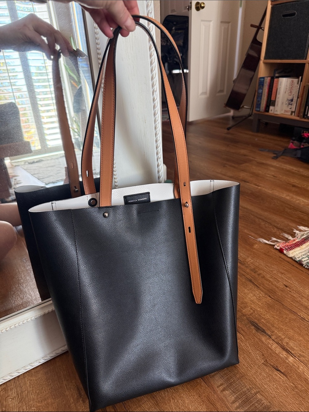 Rebecca Minkoff leather brown black tote